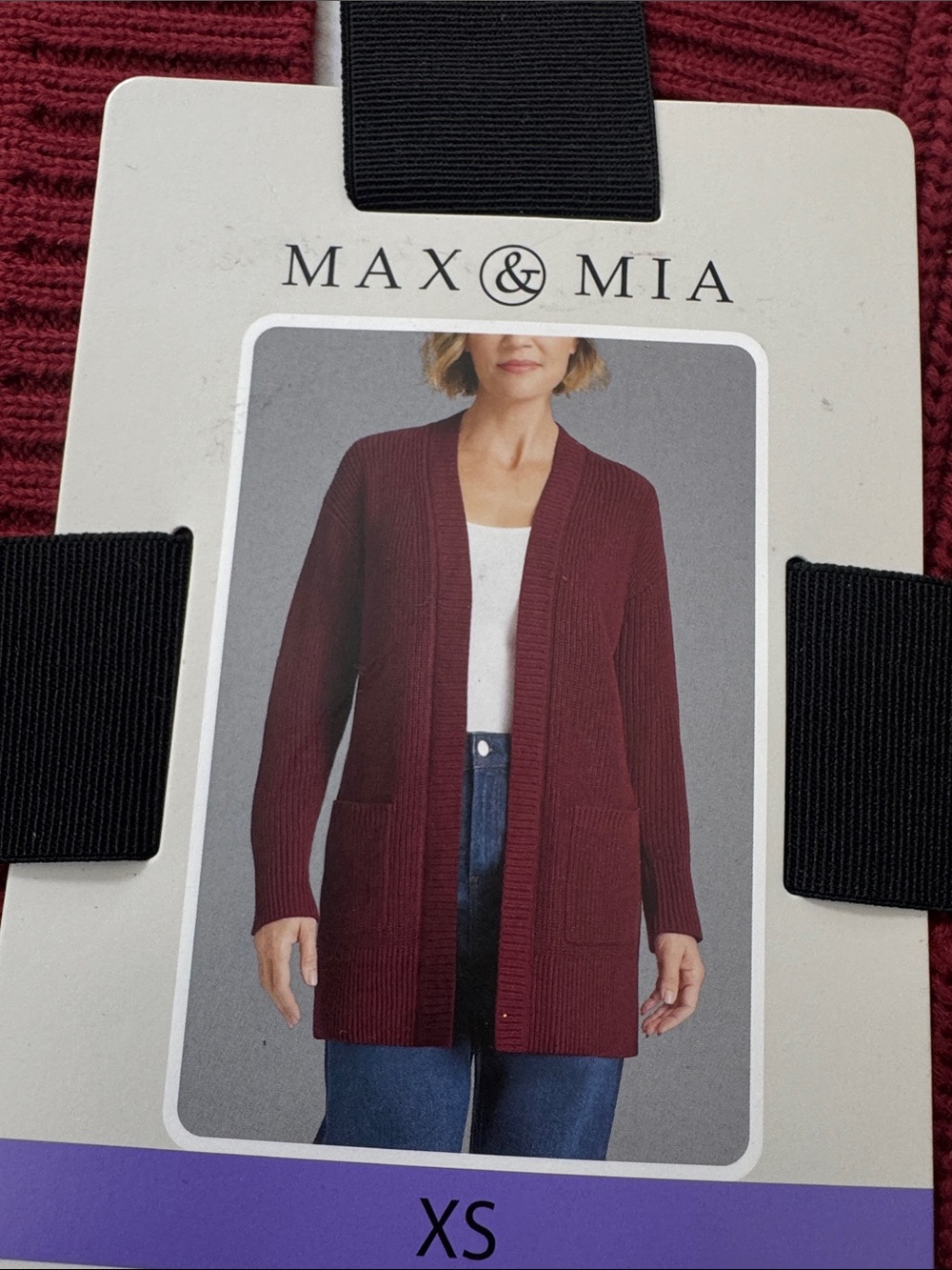 Max & Mia Women's Open-Front Cardigan - Deep Burgundy